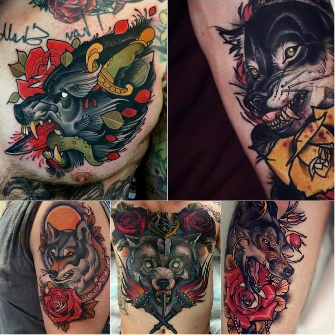 Tattoo loup - Subtilité du tatouage loup - Tattoo loup et rose