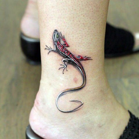 Lézard à pattes tatouées