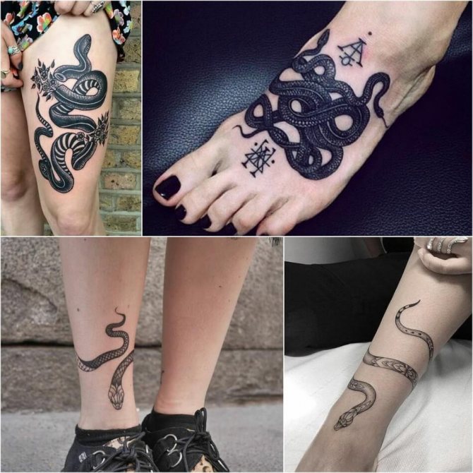 Tatouage serpent - Tatouage serpent sur ma jambe - Tatouage serpent