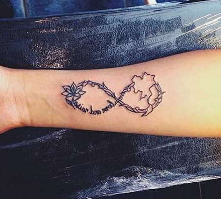 Tatouer le signe de l'infini sur le poignet