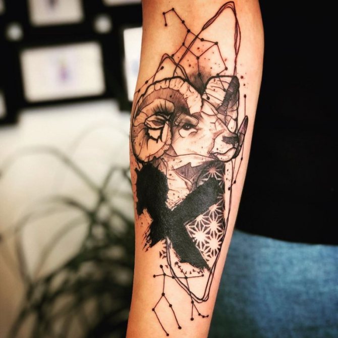 Tatouage du signe du zodiaque Bélier