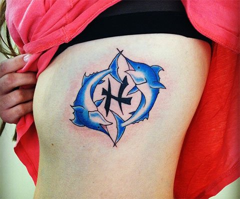 Tatouage - femme poisson signe du zodiaque
