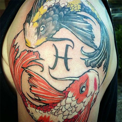 Tatouage du signe astrologique du poisson