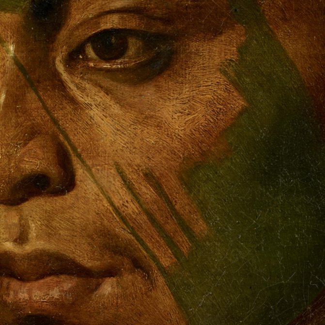 Un résident tatoué des îles Marquises.