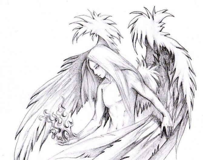 Tatouage de fille-ange