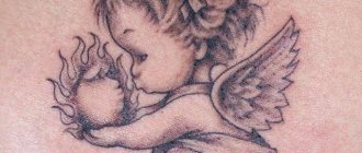 Tatouage d'un ange gardien sur le bras
