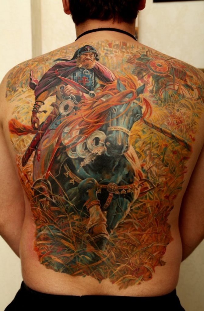 Tatouage masculin sur tout le dos