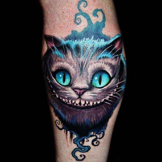 Tatouage du chat du Cheshire
