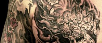Tatouage d'un dragon. Photo, signification, croquis pour filles, hommes. Photo