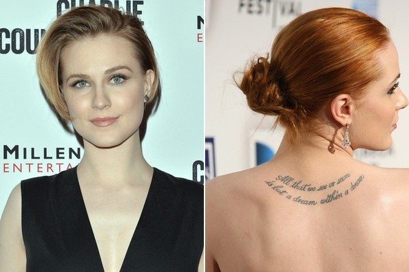 Tatouage d'Evan Rachel Wood