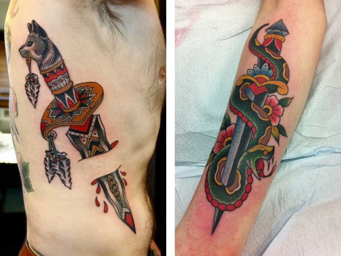 Tatouage de poignard et sa signification