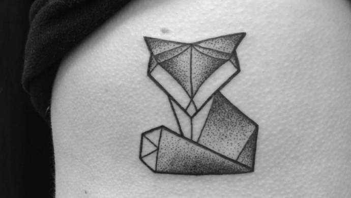 Tatouage de renard en papier