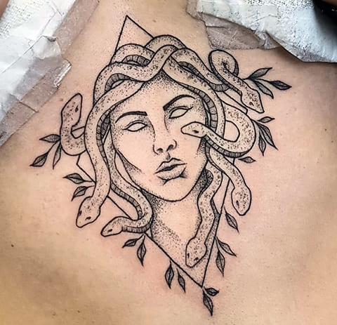 Tatouage gorgone méduse