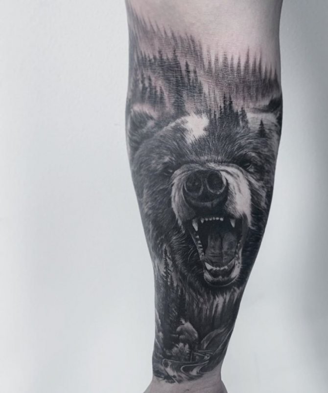 tatouage sur la forêt de la main