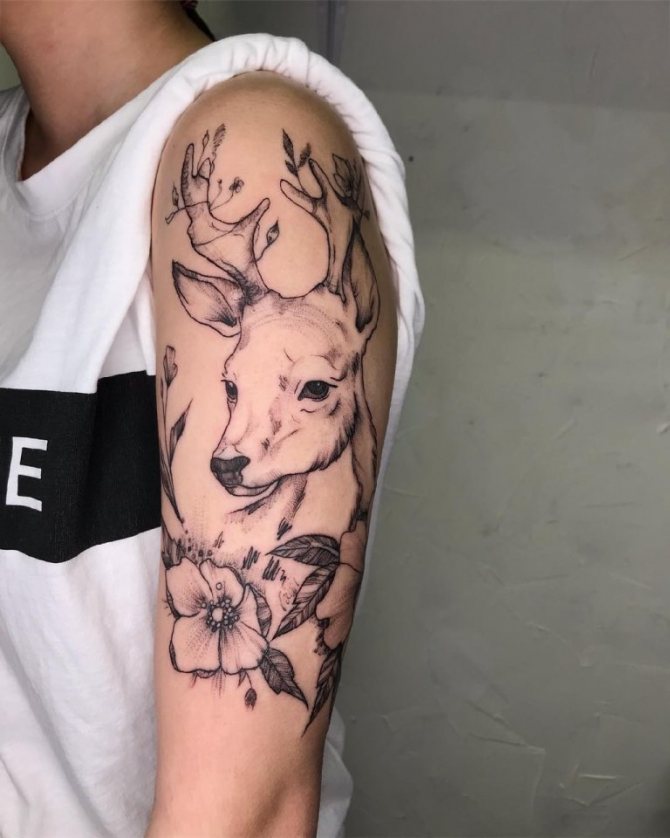 tatouage de cerf