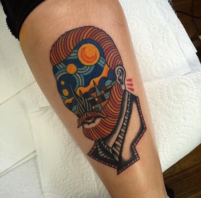 Nouveau style de tatouage basé sur une peinture de Van Gogh