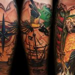 Tatouage d'un perroquet