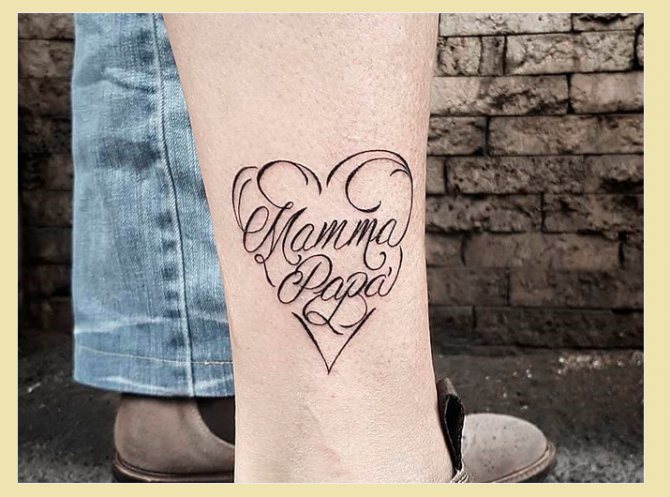 Tatouage de famille : maman et papa