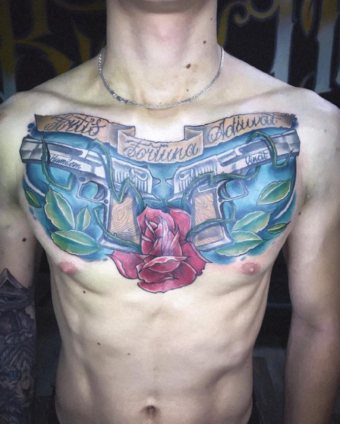 tatouage de revolver