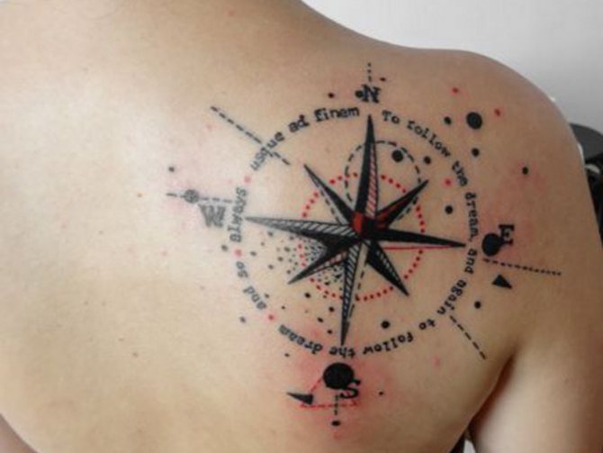 Tatouage de la rose des vents