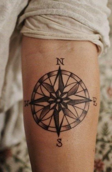 Tatouage de la rose des vents