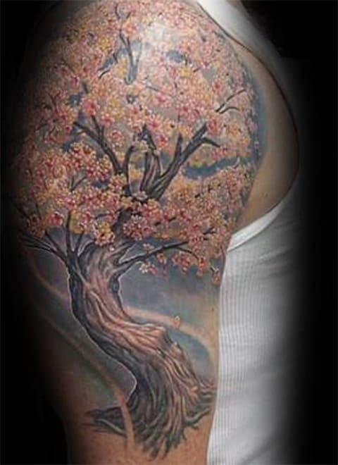 Tatouage d'un cerisier