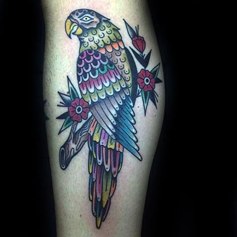 Tatouage d'un perroquet