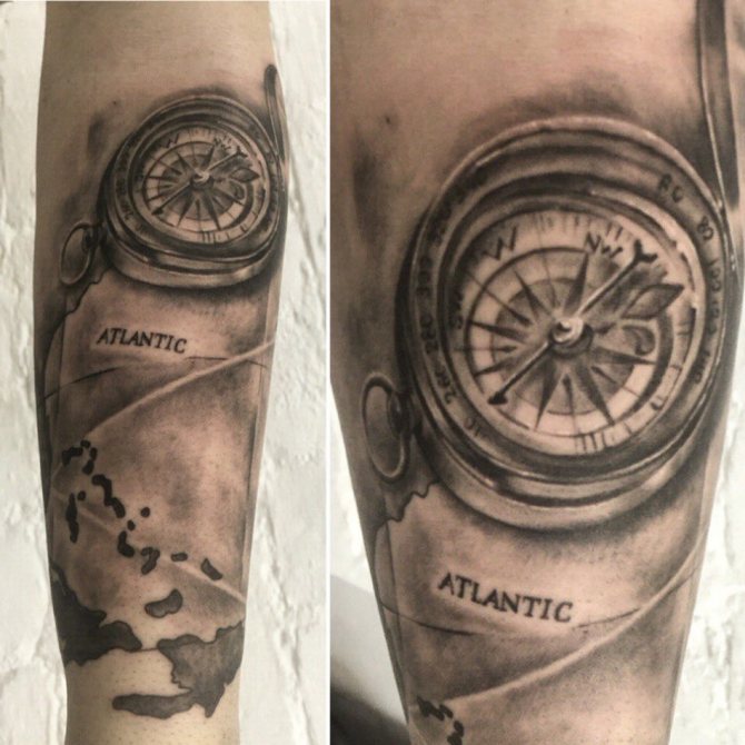 Tatouage boussole scandinave Viking : signification, croquis homme et femme