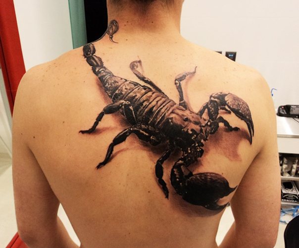 Tatouage d'un scorpion. Qu'est-ce que ça veut dire, croquis sur l'épaule, le bras, le cou, la poitrine...