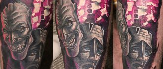 Tatouage de masques de théâtre