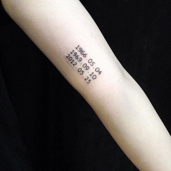Tatouage trois dates