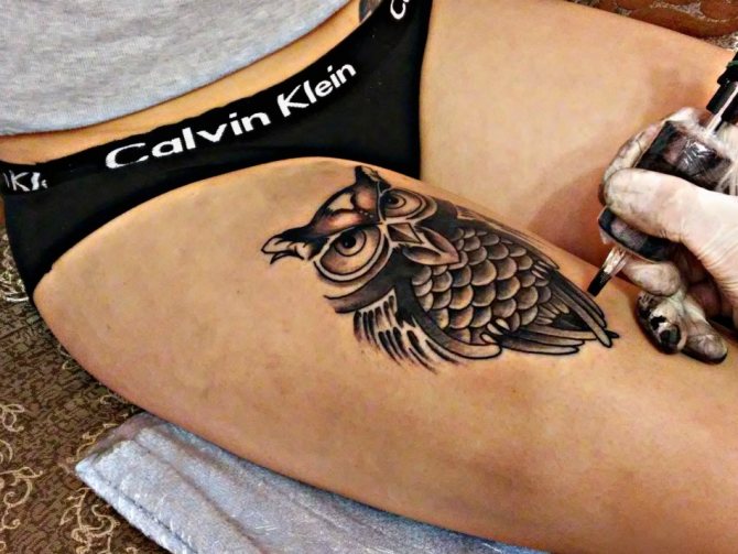 Tatouage en forme de hibou