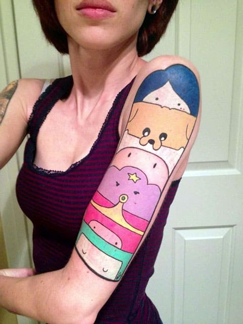 Tatouage Adventure Time sur le bras - photo