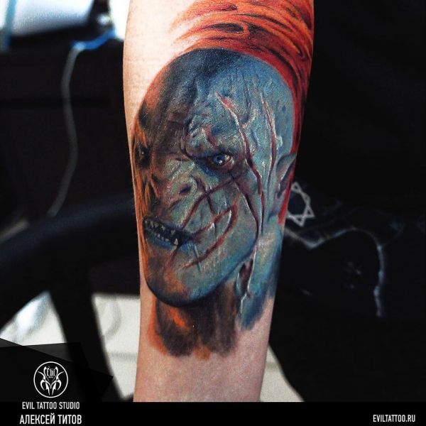 Tatouage maléfique de l'icône du gobelin vert