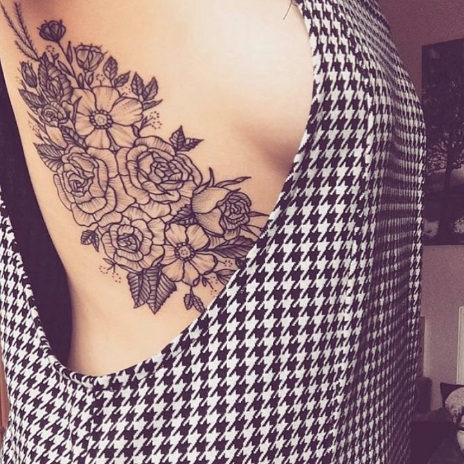 Côtes tatouées sur des filles