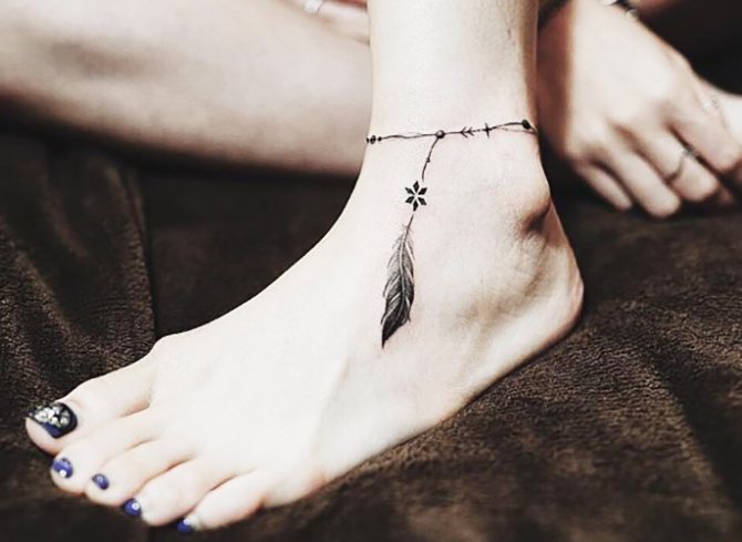 Tatouages sur les pieds des filles. Inscriptions photographiques, modèle féminin, croquis