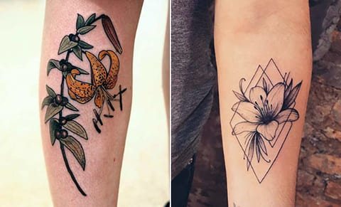 Tatouage d'un lys