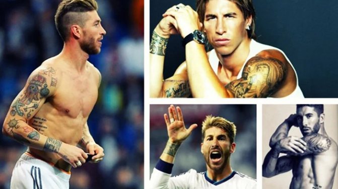 Les tatouages de Sergio Ramos. Photos de tatouages
