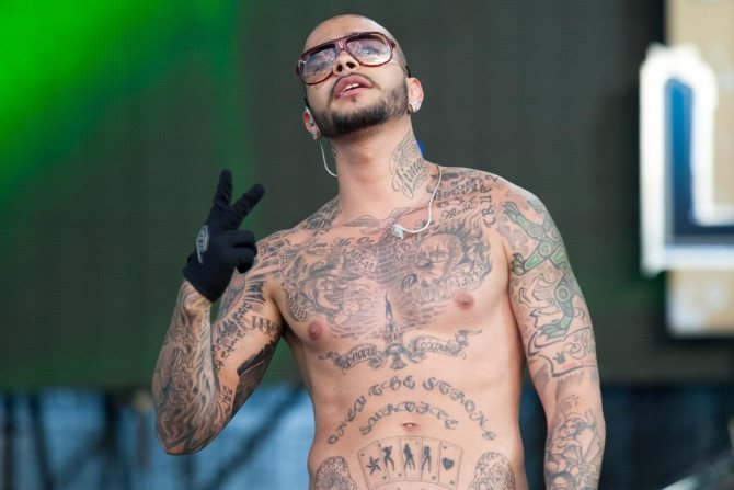 Tatouages de Timati, tatouage de l'étoile noire