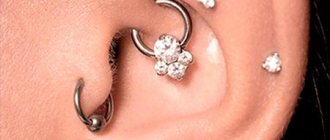 Tragus avec une nouvelle boucle d'oreille