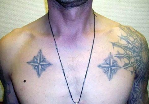 Tatouage de la rose des vents