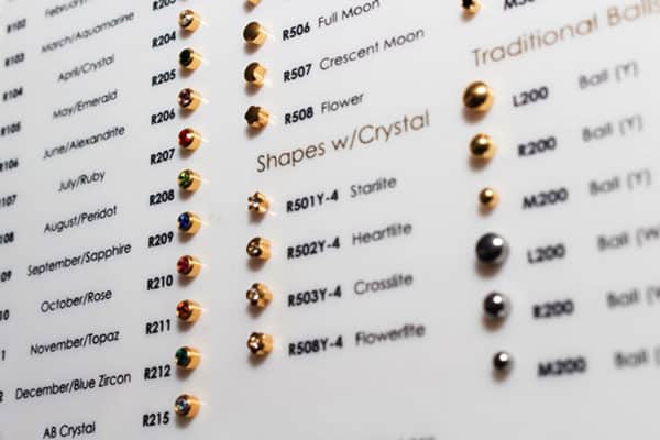 Styles de boucles d'oreilles pour piercing