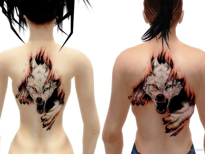 Tatouage de sourire de loup. Photo, signification sur l'épaule, l'avant-bras, le dos, le bras