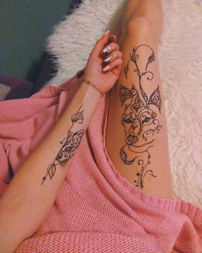 Loup sur mehendi