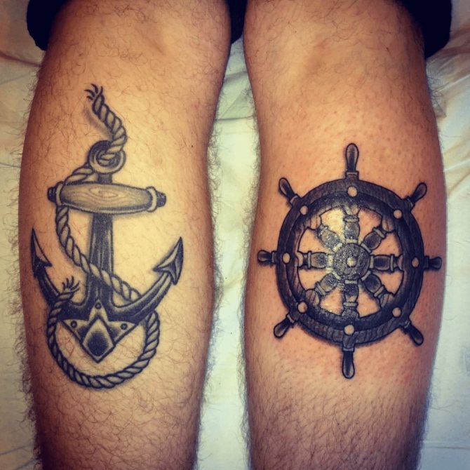Tatouage de l'ancre et de la barre