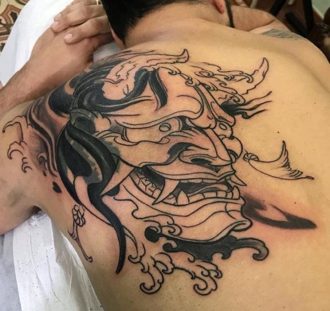 Masques de démons japonais : tatouages pour hommes et femmes