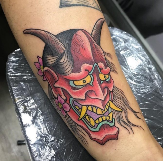 Masques de démons japonais : tatouages pour hommes et femmes