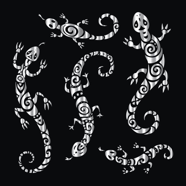 Tatouages de lézards maoris