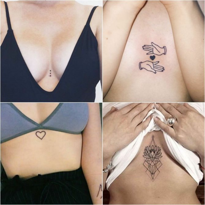 Tatouages de la poitrine des femmes - Tatouages de la poitrine des femmes pour les filles - Petits tatouages de la poitrine des femmes