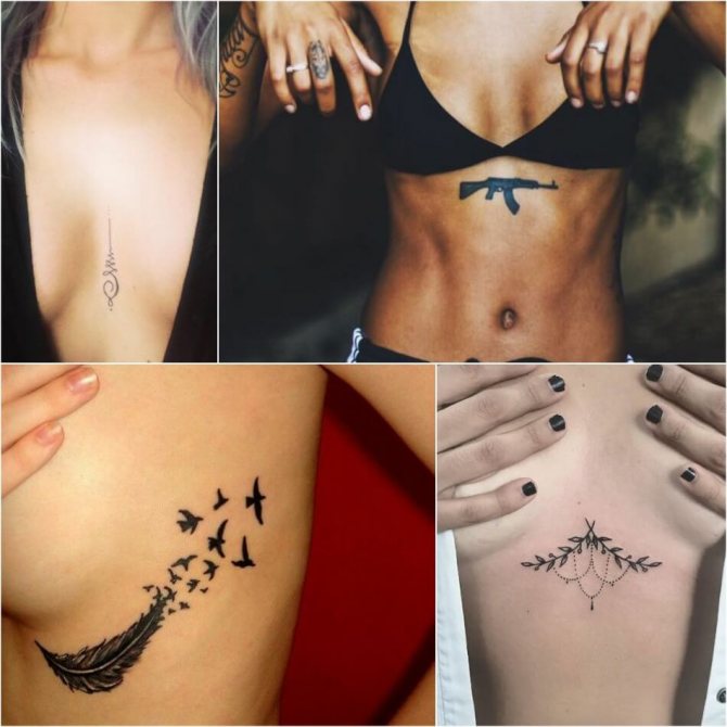 Tatouages féminins sur la poitrine - Tatouage sur la poitrine pour les filles - Petits tatouages féminins sur la poitrine